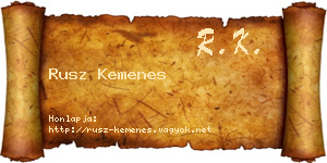 Rusz Kemenes névjegykártya